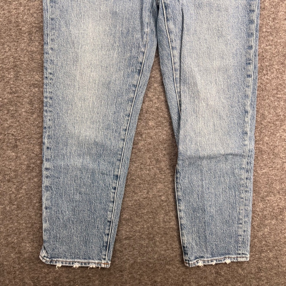 Madewell Classic Straight Jean High Rise Crop Light Wash Raw Hem Womens Size 26 - Picture 4 of 14